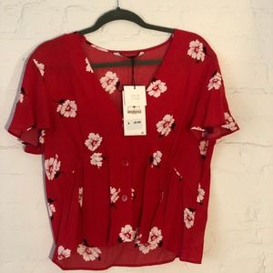 Zara Hawaiian Red Shirt